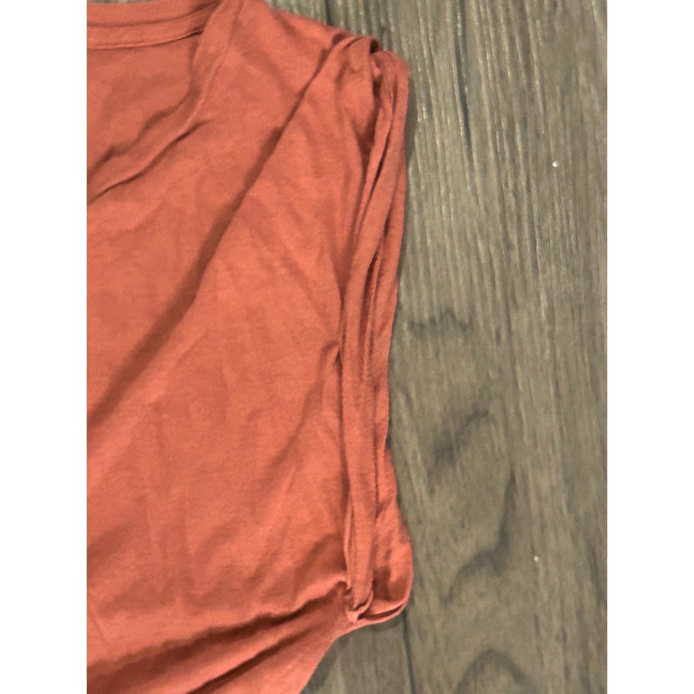 True Religion Sleeveless Henley Tank Terracotta Burnt Orange Made in USA Medium - Picture 4 of 4